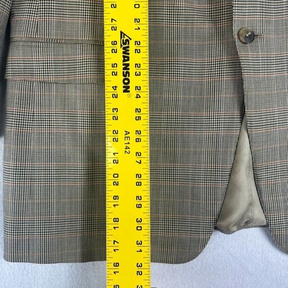 Ermenegildo Zegna Blazer Men 56R Gray Glen Plaid Check Flannel 100% Wool - Picture 3 of 12